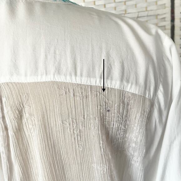 Andree by Unit White Floral Embroidery Tunic Top Sz XL Boho Cottagecore Romantic - Picture 10 of 12